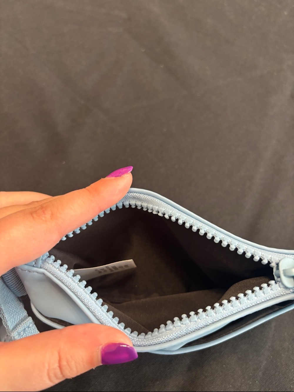 Minimalist Light Blue Double Pouch Wristlet - Picture 2 of 5